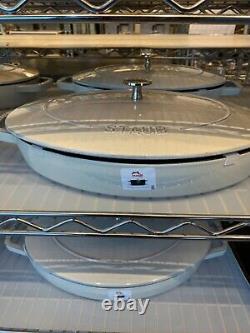 NEW Staub Cast Iron 12.5 Oval Gratin Baking Dish with Lid KOHIKI WHITE TRUFFLE