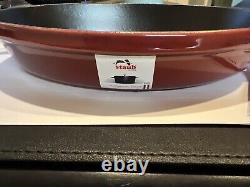 NEW Staub Cast Iron 9.5-inch, Oval, Baking Dish, Red