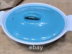 NEW! Vintage Le Creuset #18 Cast Iron, Sky BLUE, Dutch OVEN France, PERFECTION