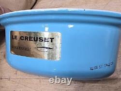 NEW! Vintage Le Creuset #18 Cast Iron, Sky BLUE, Dutch OVEN France, PERFECTION