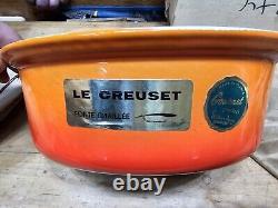 NEW! Vintage Le Creuset #22 4.25 Qt Dutch OVEN, FLAME ORANGE Made In France
