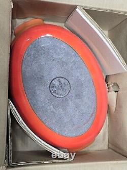 NEW! Vintage Le Creuset #26 Cast Iron Dutch Oven Flame ORANGE 6.5 Qt. France