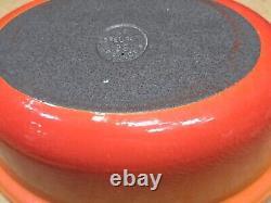 NEW! Vintage Le Creuset #26 Cast Iron Dutch Oven Flame ORANGE 6.5 Qt. France