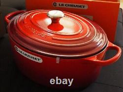 NIB Le Creuset Enameled Cast Iron Signature Oval Dutch Oven, 9.5 qt, Cerise