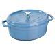 NIB Staub Cast Iron 8.5qt OVAL Dutch Oven French Cocotte with Lid ICE BLUE