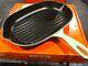 New Le Creuset Cool Mint 12.5 Cast Iron Oval Skillet Grill Discontinued Color
