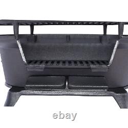 Oval Cast Iron Grill Outdoor Portable Charcoal Grill Enameled Camping Grill