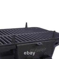 Oval Cast Iron Grill Portable Charcoal Tabletop Cast Iron Skillet Camping Stove