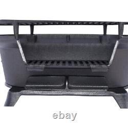 Oval Cast Iron Grill Portable Charcoal Tabletop Cast Iron Skillet Camping Stove