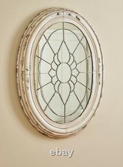 PRIMITIVE DISTRESSED METAL LARGE MIRROR IN AGED CREAM By PARK DESIGNS