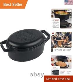 Premium 6 Quart Cast Iron Oval Dutch Oven with Non-Stick Finish for Every Meal