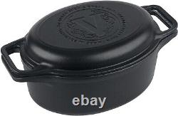 Premium 6 Quart Cast Iron Oval Dutch Oven with Non-Stick Finish for Every Meal