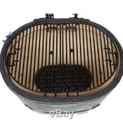 Primo 778 Extra-Large Oval Ceramic Charcoal Smoker Grill Outdoor Cooking