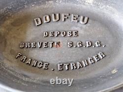 RARE ANTIQUE 1930's LE CREUSET DOUFEU COUSANCES 4L Cast Iron Dutch Oven