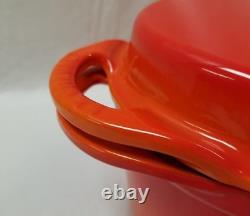 RARE Le Creuset 28cm 4 3/4 Qt. Oval Dutch Oven with Grill Pan Lid Cerise Red New