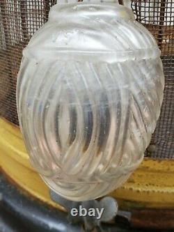 RARE Metal & Cast Iron Bird Cage Patented Juneteenth 1934 w2 Glass Bowls & Stand