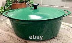 RARE VTG 1960's Cousances #20 (Le Creuset) Cast Iron Dutch Oven Hunter Green EUC