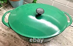 RARE VTG 1960's Cousances #20 (Le Creuset) Cast Iron Dutch Oven Hunter Green EUC