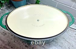 RARE VTG 1960's Cousances #20 (Le Creuset) Cast Iron Dutch Oven Hunter Green EUC