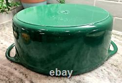 RARE VTG 1960's Cousances #20 (Le Creuset) Cast Iron Dutch Oven Hunter Green EUC