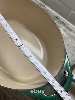 RARE VTG 1960's Cousances #20 (Le Creuset) Cast Iron Dutch Oven Hunter Green EUC