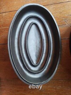 RARE Vintage Cast Iron MI-PET No. 4 OVAL ROASTER Western Foundry Co. Chicago