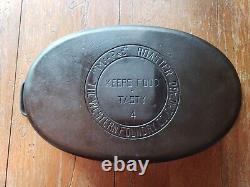 RARE Vintage Cast Iron MI-PET No. 4 OVAL ROASTER Western Foundry Co. Chicago