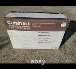 Rare Cuisinart Oval 5.5 Q Cast Iron Casserole Provencal Blue Dutch Oven C1755-30