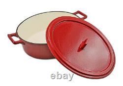Rare FOOD NETWORK Red Enameled Cast Iron Oval 5.5 quart Dutch Oven Clean