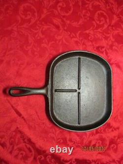 Rare Lodge Oval Divided Griddle Cast Iron Breakfast Skillet