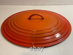 Rare Vintage Le Creuset Cast Iron Enamel Oval Dutch Oven Pot H 9.5 Quart Orange