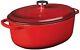 Red 7-Quart Enameled Cast Iron Oval Dutch Oven