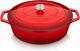 Round Dutch Ovens, 9.3 QT Oval Enameled Coating Cast Iron Dutch Oven Pot Red