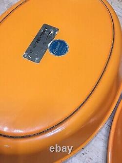 SET Of 3 LE Creuset Nesting VINTAGE Au Gratin Orange Oval Baker Enamel Cast Iron