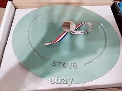 STAUB Cast Iron Oval Cocotte, Dutch Oven, 31 cm/12.25in, 5.75-quart Sage green