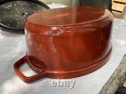 STAUB La Cocotte Oval Dutch Oven Grenadine Red Enameled Cast Iron 12.25 Rooster