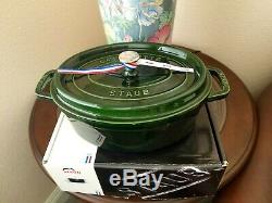 STAUB OVAL COCOTTE 29cm-4.25qt-11 3/8 inches Basil Green with original box