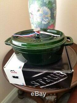 STAUB OVAL COCOTTE 29cm-4.25qt-11 3/8 inches Basil Green with original box