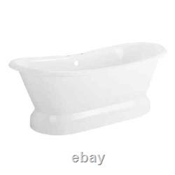 Signature HW-Frayser Cast Iron Double-Slipper Pedestal Tub 7 Rim Holes