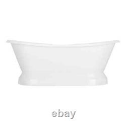 Signature HW-Frayser Cast Iron Double-Slipper Pedestal Tub 7 Rim Holes