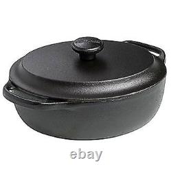 Skeppshult Cast Iron Oval Casserole withCast Iron Lid, 4.2Q-6.3Q