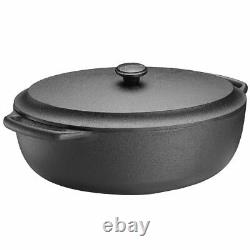 Skeppshult Cast Iron Oval Casserole withCast Iron Lid, 4.2Q-6.3Q