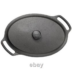 Skeppshult Cast Iron Oval Casserole withCast Iron Lid, 4.2Q-6.3Q