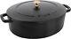 Specialty Shaped Cast Iron 6.25-qt Shallow Oval Dutch Oven-Black