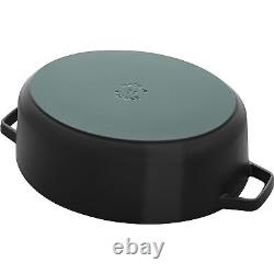 Specialty Shaped Cast Iron 6.25-qt Shallow Oval Dutch Oven-Black