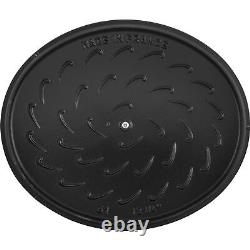 Specialty Shaped Cast Iron 6.25-qt Shallow Oval Dutch Oven-Black