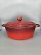 Staub 27 Basix Red Rooster Oval Cast Iron 4QT Dutch Oven Casserole withLid -France