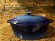 Staub Basix Enameled Cast Iron Oval Dutch Oven Blue 6 Qt #31 Made In France Vtg