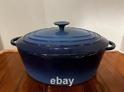 Staub Basix Enameled Cast Iron Oval Dutch Oven Blue 6 Qt #31 Made In France Vtg