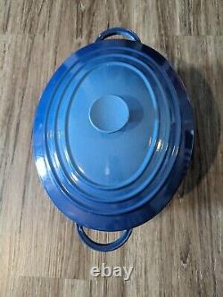 Staub Basix Enameled Cast Iron Oval Dutch Oven Blue 6 Qt #31 Made In France Vtg